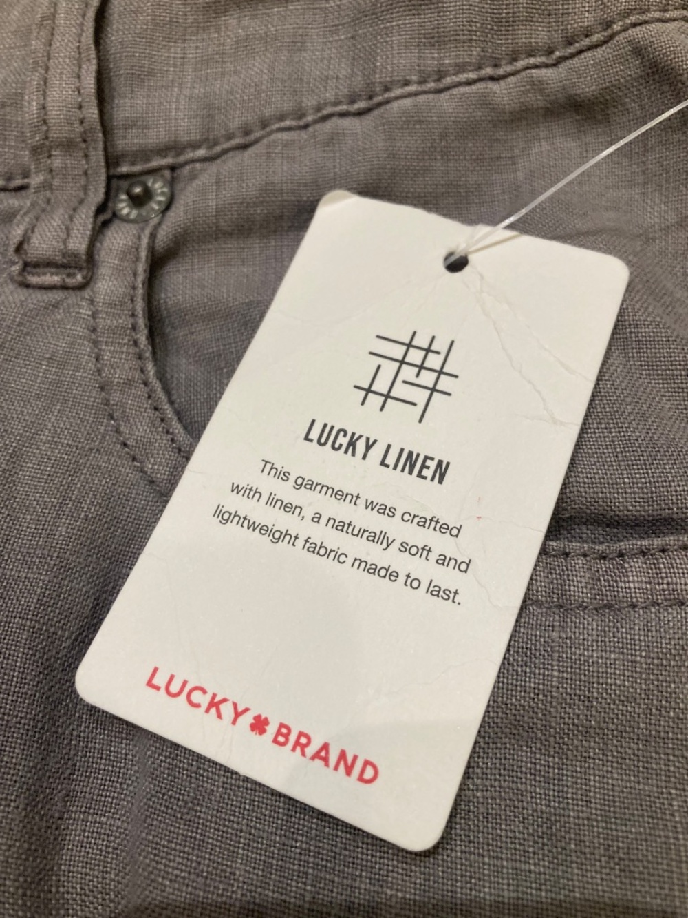100% linen Lucky Brand gray wide leg pants - Picture 8 of 8
